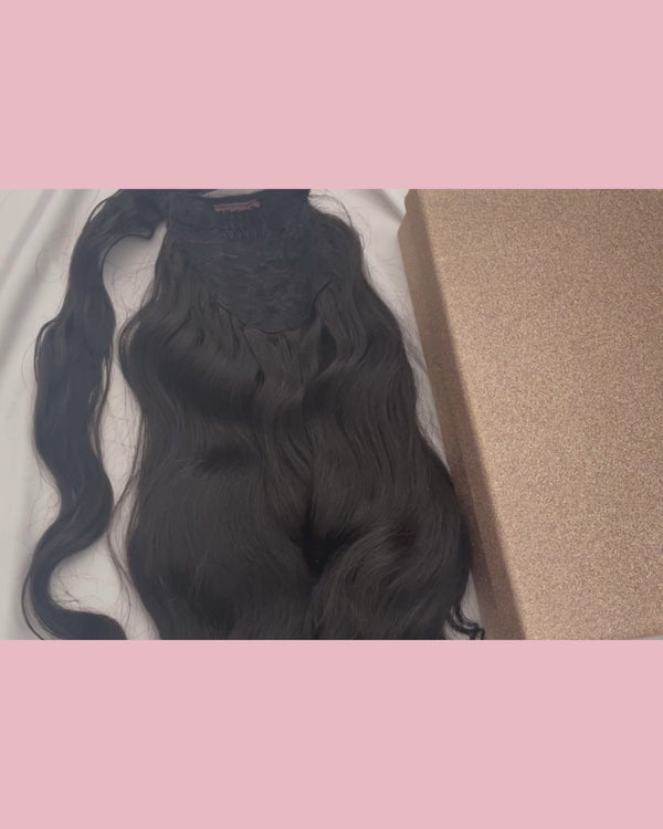 Raw Cambodian Body Wave Clip In Ponytail Extensions