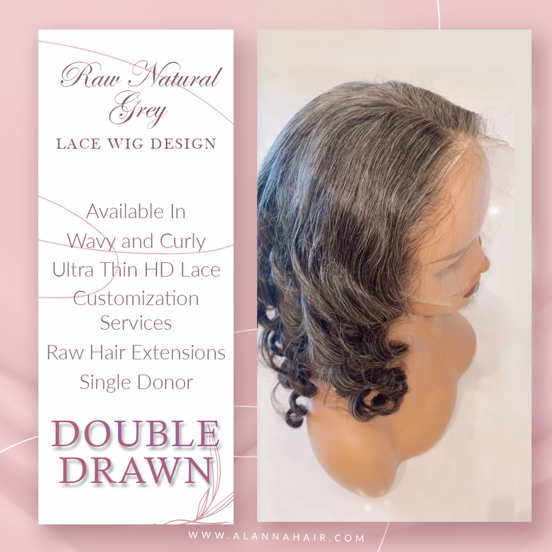 Raw Natural Grey Full Lace Wig Design