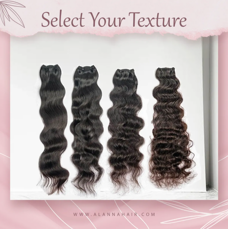 Bundles di capelli naturali del tempio indiano crudo