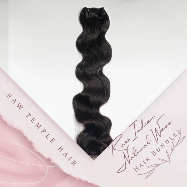 Fasci di capelli wave del tempio indiano crudo